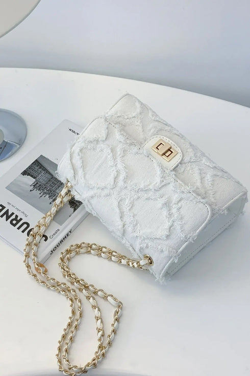 'Kehlani' Textured Denim Crossbody Bag - Celes Fashion